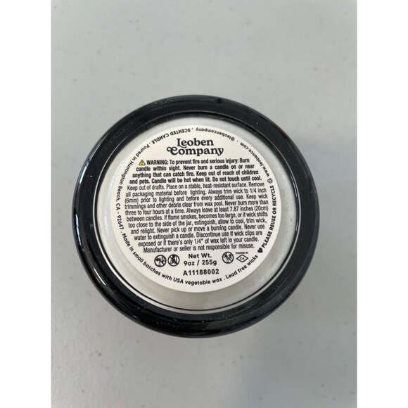 Leoben Company Jasmine and Santal 1 Wick Vegan Scented Candle 9 Oz Vegan Soy Wax - Picture 3 of 6